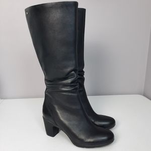 Clarks Tall Black Leather Heeled Boots size 11